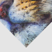 Papier Mousseline Lion Artisan Aquarelle Découpage papier de tissus (Détail)