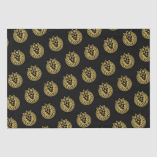Papier Mousseline Lion Avec Couronne - Style Or 4