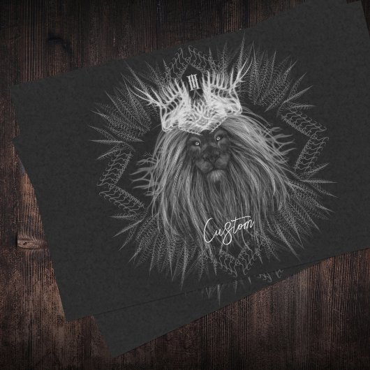 Papier Mousseline Lion avec monogramme de couronne