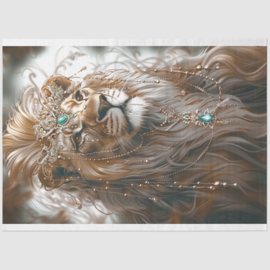 Papier Mousseline Lion blanc d'Afrique apparence majestueuse Découpa (Recto)