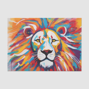 Papier Mousseline Lion blanc de beauté abstraite