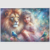 Papier Mousseline Lion de Juda avec la fille Découpage (Recto)