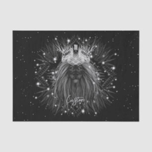 Papier Mousseline Lion d'étoile avec monogramme de couronne