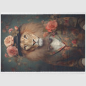 Papier Mousseline Lion en costume, Casquette avec Fleurs 2 découpage (Recto)