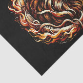 Papier Mousseline Lion flamboyant en anneau d'astrologie des flammes (Détail)