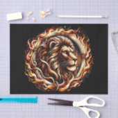 Papier Mousseline Lion flamboyant en anneau d'astrologie des flammes (Artisanat)
