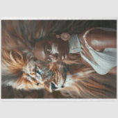 Papier Mousseline Lion Jungle Black Woman Découpage (Recto)