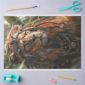 Papier Mousseline Lion Majestic Tribal Decoupage (Artisanat)