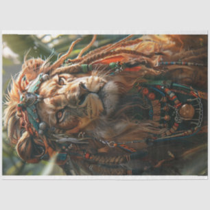 Papier Mousseline Lion Majestic Tribal Decoupage