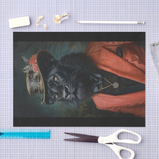 Papier Mousseline Lion noir rare11 (Artisanat)