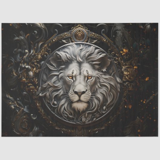 Papier Mousseline Lion orné (Recto)