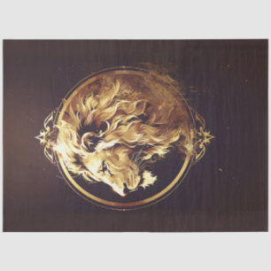 Papier Mousseline Lion Portrait Majestic