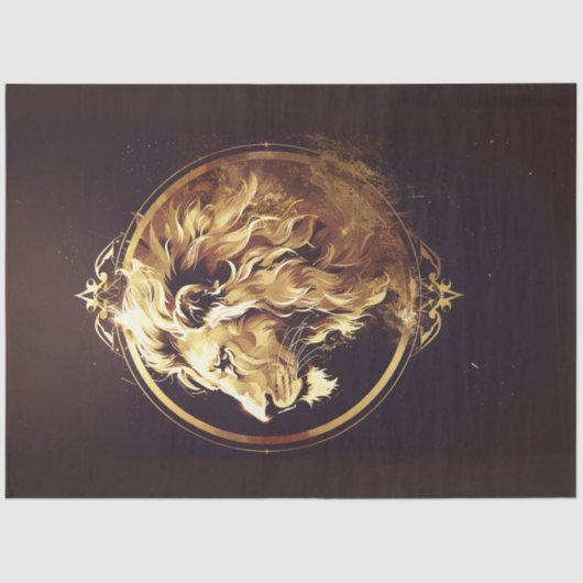 Papier Mousseline Lion Portrait Majestic (Recto)