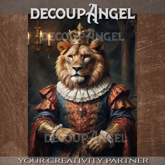 Papier Mousseline Lion Roi - Découpage