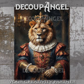 Papier Mousseline Lion Roi - Découpage