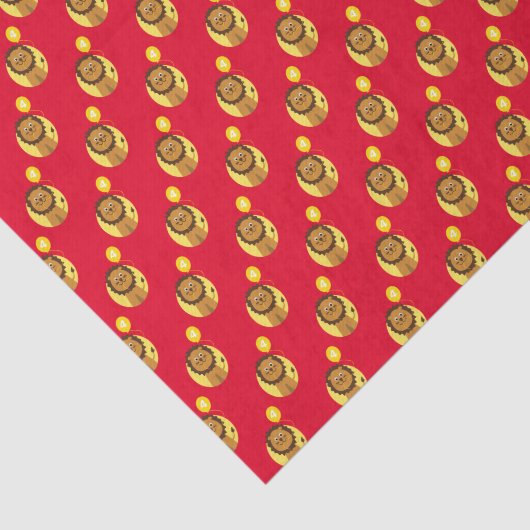 Papier Mousseline Lion rouge de 3 ans (Détail)