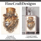 Papier Mousseline Lion Steampunk chic en laiton et cuivre E1L
