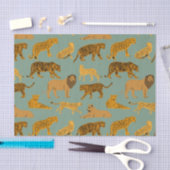 Papier Mousseline Lion, tigre et Motif léopard  (Artisanat)