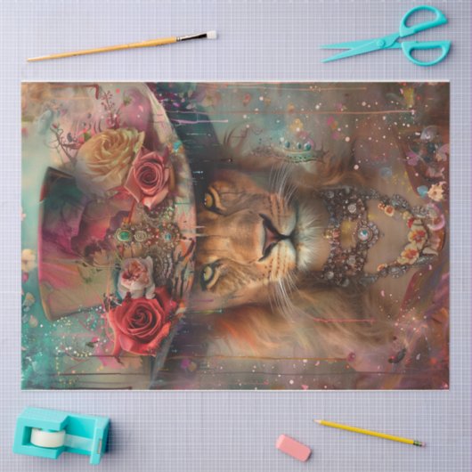 Papier Mousseline Lion victorien (Artisanat)