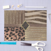 Papier Mousseline Lioness Safari Jungle Glam Modern Gold Sparkle (Artisanat)