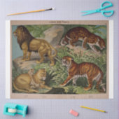 Papier Mousseline Lions et tigres Ephémères Découpage (Artisanat)