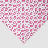 Papier Mousseline Lips Pattern Pink & White (Détail)