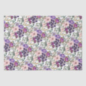 Papier Mousseline Liquide floral rose pourpre (Recto)