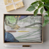 Papier Mousseline L'iris de Cattail d'oiseaux de martin-pêcheur (Cadeau)