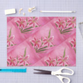 Papier Mousseline lis rose (Artisanat)