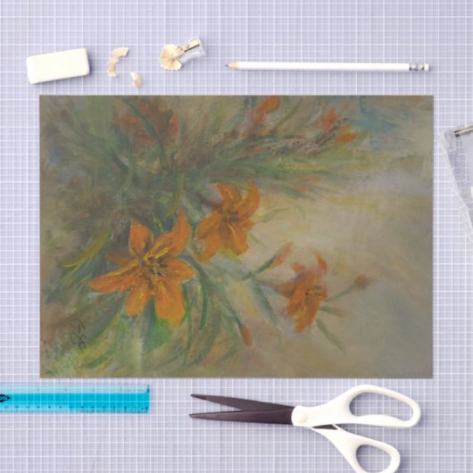 Papier Mousseline Lis tigrés (Artisanat)