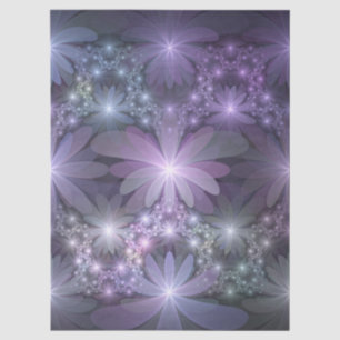 Papier Mousseline Lit de fleurs tendance brillant art fractal abstra