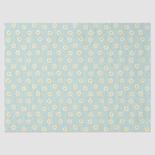 Papier Mousseline Little Daisies - soft teal (Recto)