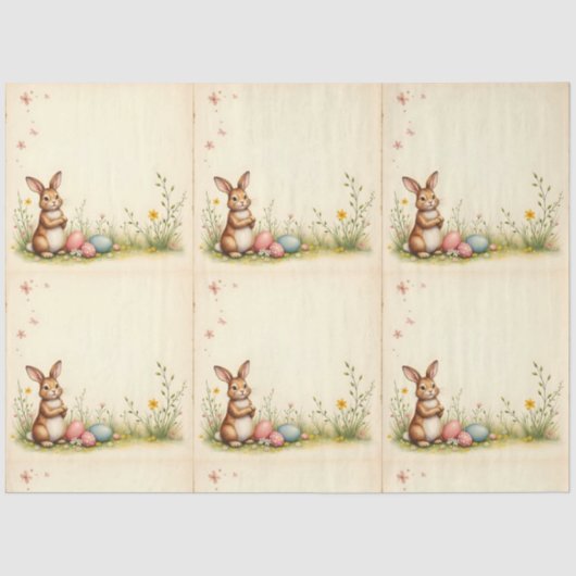 Papier Mousseline Little Rabbit Pâques Vintage Collection populaire (Recto)