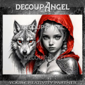 Papier Mousseline Little Red et Wolf #1 Découpage