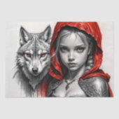 Papier Mousseline Little Red et Wolf #1 Découpage (Recto)