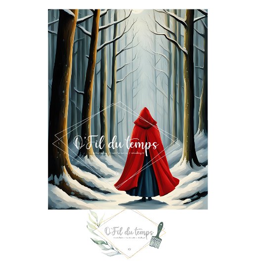 Papier Mousseline Little red ridding hood Winter Walk Decoupage