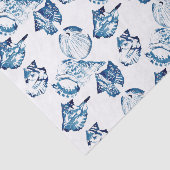 Papier Mousseline littoral chic indigo bleu marine (Détail)