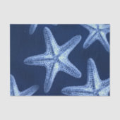 Papier Mousseline littoral chic plage rustique nautique bleu étoile (Recto)