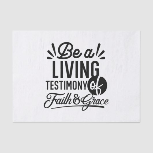 Papier Mousseline Living Testimony Bible Quote Christian Motivation (Recto)