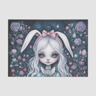 Papier Mousseline Livre de découpage de lapin blanc Alice au pays de