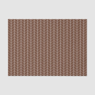 Papier Mousseline Livre de tissus de Chevron - Blanc sur le Brown