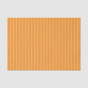 Papier Mousseline Livre de tissus de Chevron - Blanc sur orange