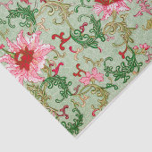 Papier Mousseline Livre vert chinois de découpage floral (Détail)