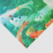 Papier Mousseline Livre vert Koi Pond (Détail)