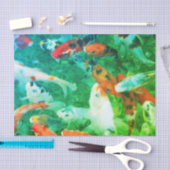 Papier Mousseline Livre vert Koi Pond (Artisanat)