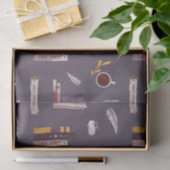 Papier Mousseline Livres et Café - Collage d'auteur de livres (Cadeau)