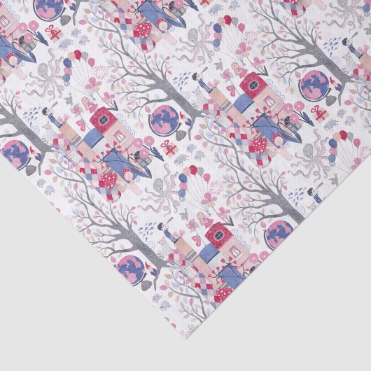 Papier Mousseline Livres Fairytale et Créatures Magiques Blanc (Détail)