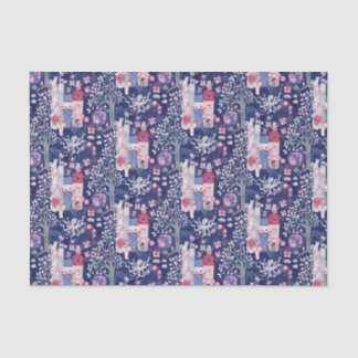 Papier Mousseline Livres Fairytale et Créatures Magiques Bleu