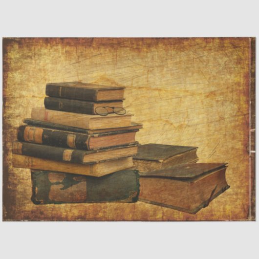 Papier Mousseline Livres vintages 20x30 (Recto)