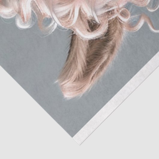 Papier Mousseline Llama à tête rose (Détail)